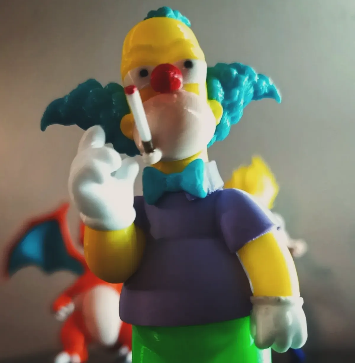 Figura de Krusty el payaso impresa en 3D